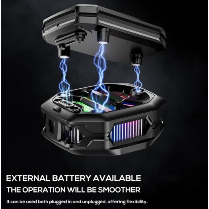 Купити MEMO CX14 — кулер для смартфона з акумулятором та RGB Black 11w