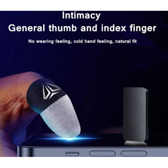 Купить Игровые напальчники Shezi S03 Black — серебряное волокно, сверхчувствительные, металлический кейс