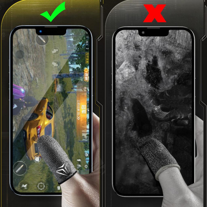 Купить Игровые напальчники Shezi S03 Black — серебряное волокно, сверхчувствительные, металлический кейс