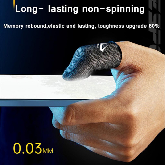 Купить Игровые напальчники Shezi S03 Black — серебряное волокно, сверхчувствительные, металлический кейс