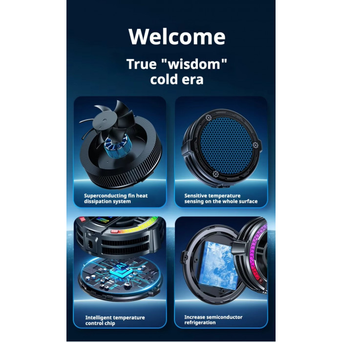 Купити Ігровий кулер для телефону/планшета TH06 Pro AI 24W Пельтьє