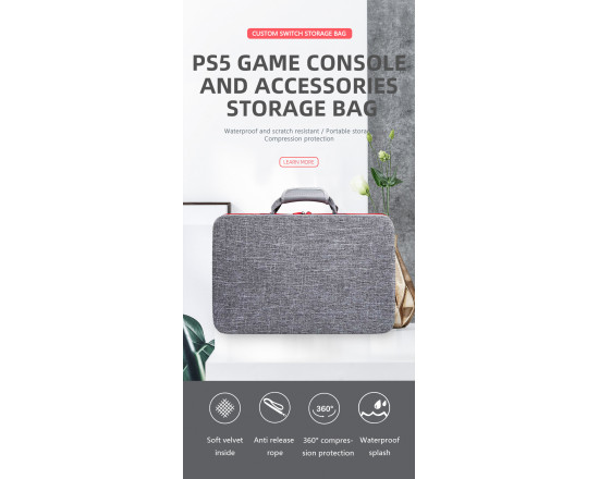 Купити Дорожня сумка-кейс для консолі Sony PlayStation PS5/Digital Edition/два геймпади DualSense/Pulse 3D Headset/Док станції Сіро-червона