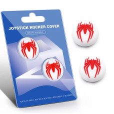 Силиконовые накладки на стики PS5/PS4/Xbox Spider Style (White / Red) – Thumb Grips 2 шт (антиковские)