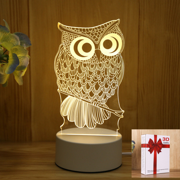 3D светильник-ночник «Сова» 3D Creative