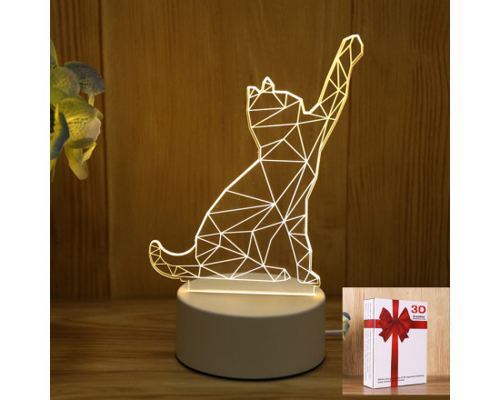 3D светильник-ночник «Котик» 3D Creative