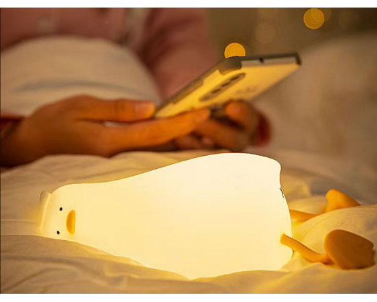 Силіконовий світильник - нічник Качка з вбудованим акумулятором та таймером
