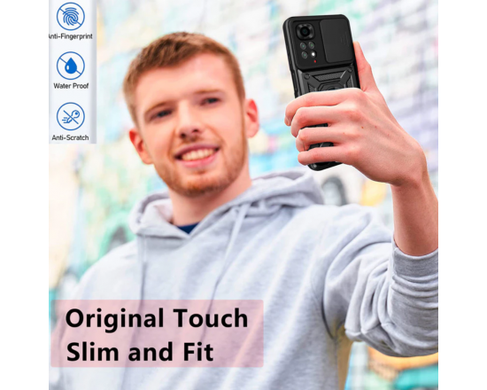 Протиударний чохол Camshield для Xiaomi Redmi Note 11/11s з кільцем-тримачем Чорний