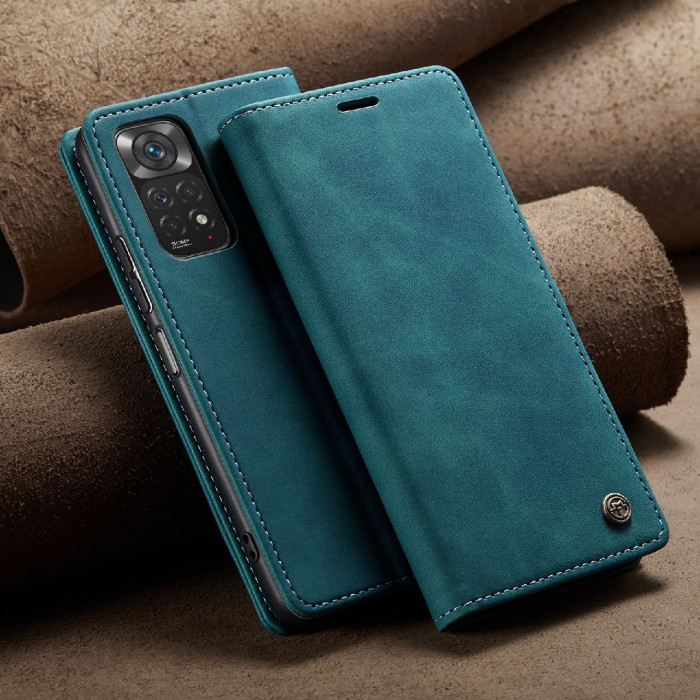 Чехол-книжка CaseMe из нубука для Xiaomi Redmi Note 12s Бирюзовый