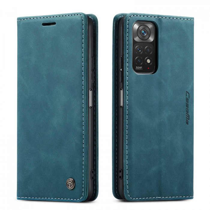 Чехол-книжка CaseMe из нубука для Xiaomi Redmi Note 12s Бирюзовый