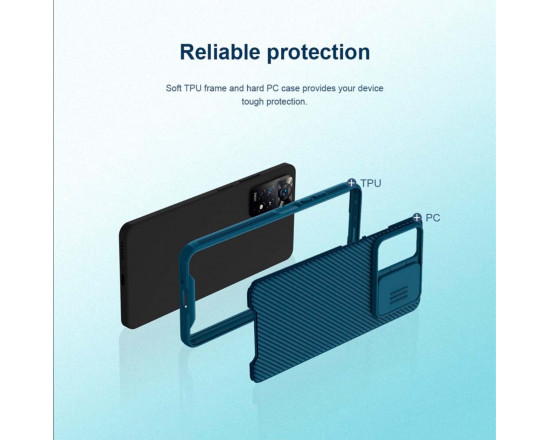 Чехол Nillkin CamShield Pro для Xiaomi Redmi Note 11 Pro/5G Синий