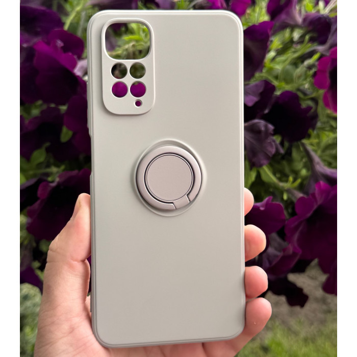 Силіконовий чохол Soft Touch з кільцем-тримачем для Xiaomi Redmi Note 11/11s Сірий