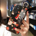 Силіконовий чохол для Xiaomi Redmi Note 11 Pro+ Plus 5G з ремінцем-підставкою Троянди на чорному