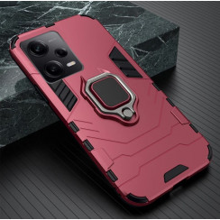 Захисний бампер IronMan для Xiaomi Redmi Note 12 Pro+ 5G з кільцем-тримачем Червоний