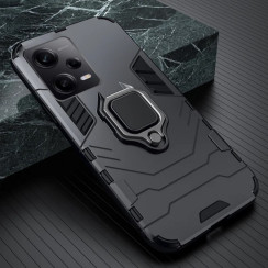 Захисний бампер IronMan для Xiaomi Redmi Note 12 Pro+ 5G з кільцем-тримачем Чорний