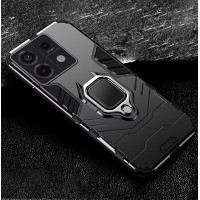Защитный бампер IronMan для Xiaomi Poco M6 Pro 4G с кольцом-держателем Чёрный
