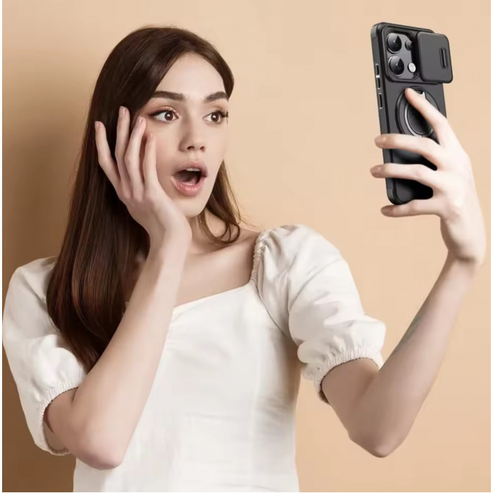 Протиударний чохол Camshield для Xiaomi Redmi Note 13 Pro 4G з кільцем-тримачем Чорний