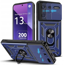 Ультратонкий противоударный чехол Camshield для Xiaomi Redmi Note 13 Pro+ 5G с кольцом-держателем Синий