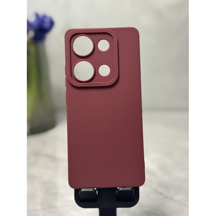Силиконовый чехол Pro Camera для Xiaomi Redmi Note 14s Бордовый