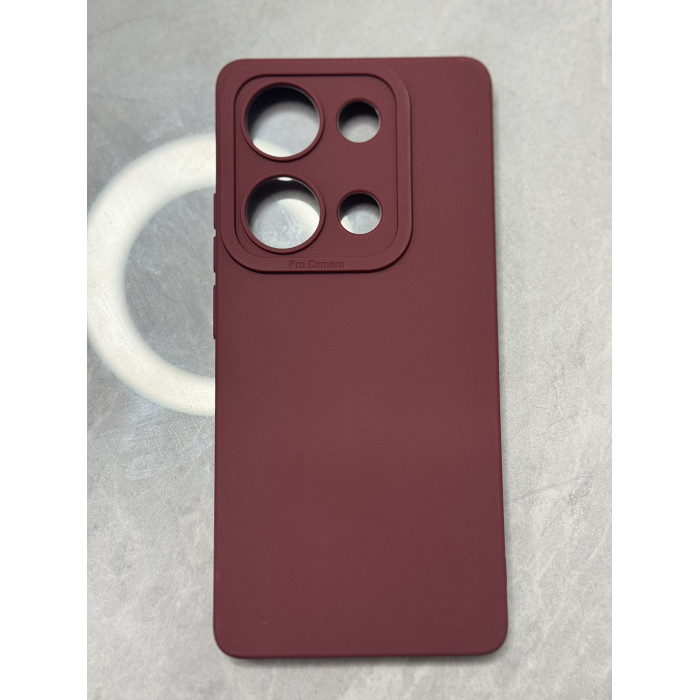 Силиконовый чехол Pro Camera для Xiaomi Redmi Note 14s Бордовый