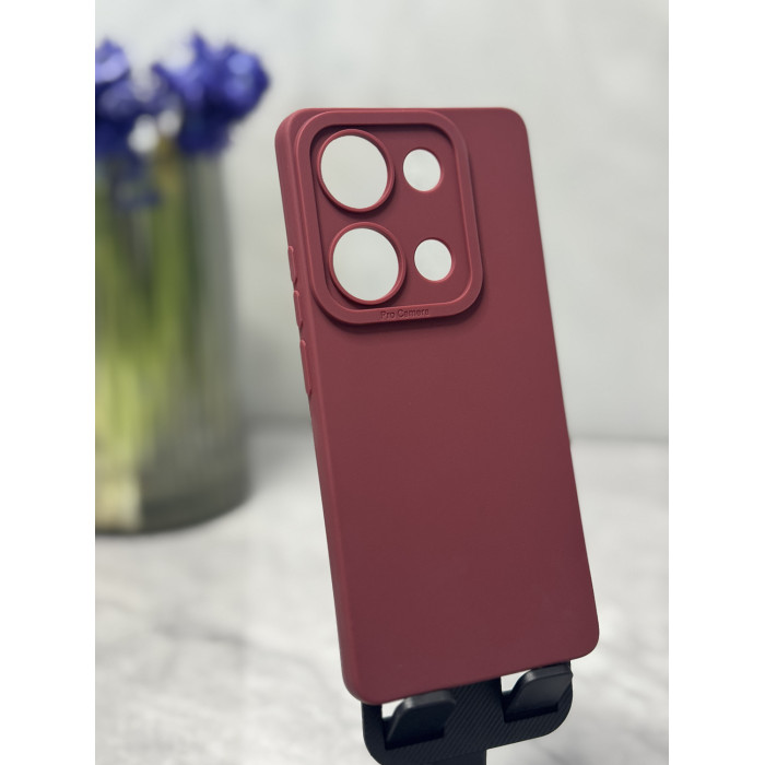 Силиконовый чехол Pro Camera для Xiaomi Redmi Note 14s Бордовый