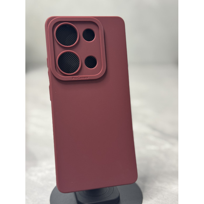 Силиконовый чехол Pro Camera для Xiaomi Redmi Note 14s Бордовый