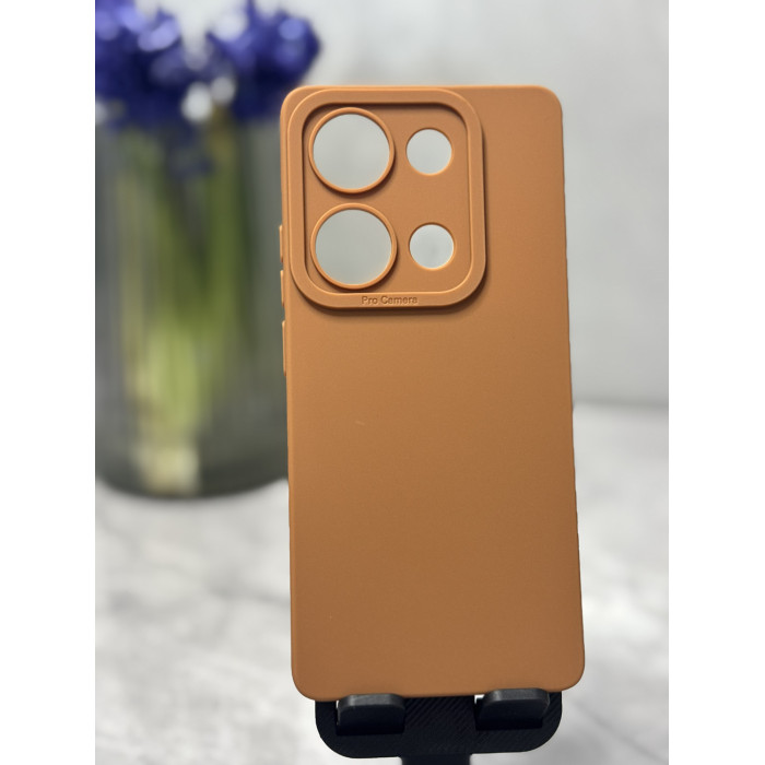 Силиконовый чехол Pro Camera для Xiaomi Redmi Note 14s Коричневый