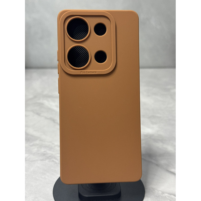 Силиконовый чехол Pro Camera для Xiaomi Redmi Note 14s Коричневый