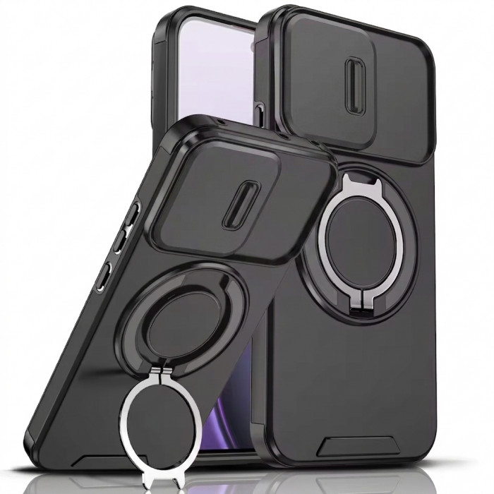 Протиударний чохол Camshield для Xiaomi Redmi Note 14 4G (24117RN76E) з кільцем-тримачем Чорний