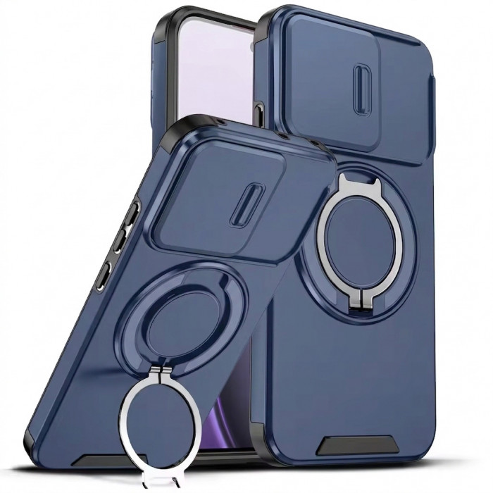 Протиударний чохол Camshield для Xiaomi Redmi Note 14 4G (24117RN76E) з кільцем-тримачем Синій