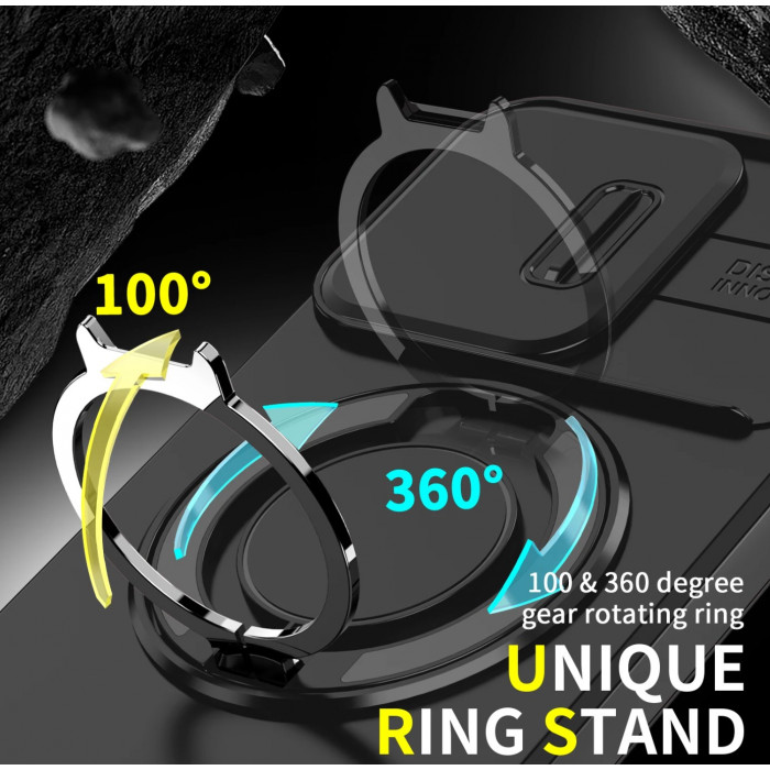 Протиударний чохол Camshield для Xiaomi Redmi Note 14 4G (24117RN76E) з кільцем-тримачем Чорний