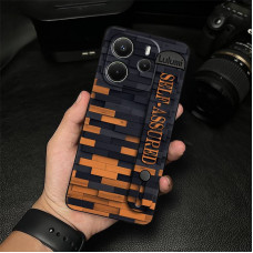 Силіконовий чохол для Xiaomi Redmi Note 14 4G з ремінцем-підставкою Дерев'яна мозаїка