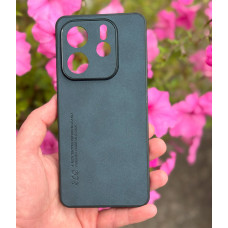 Силиконовый чехол с текстильным покрытием для Xiaomi Redmi Note 14 5G Темно-синий
