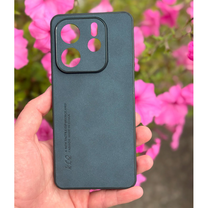 Силиконовый чехол с текстильным покрытием для Xiaomi Redmi Note 14 5G Темно-синий
