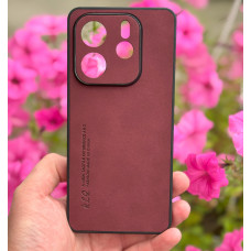 Силиконовый чехол с текстильным покрытием для Xiaomi Redmi Note 14 5G Бордовый
