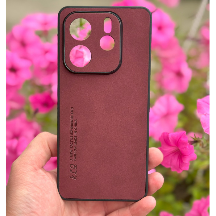 Силиконовый чехол с текстильным покрытием для Xiaomi Redmi Note 14 5G Бордовый