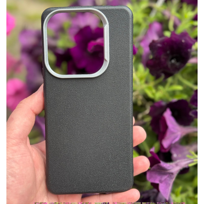 Силиконовый чехол с текстурой кожи для Xiaomi Redmi Note 14 5G Черный