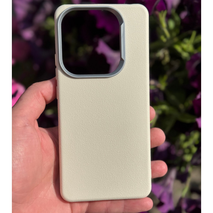 Силиконовый чехол с текстурой кожи для Xiaomi Redmi Note 14 5G Белый