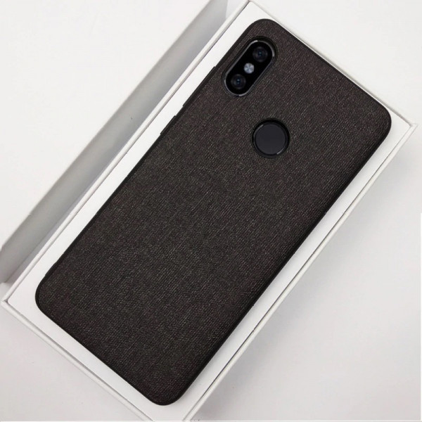 Силіконовий чохол із текстильним покриттям для Xiaomi Redmi S2 Чорний