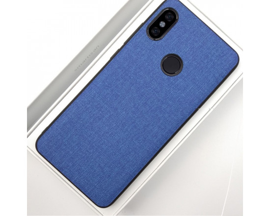 Силиконовый чехол с текстильным покрытием для Xiaomi Redmi S2 Синий