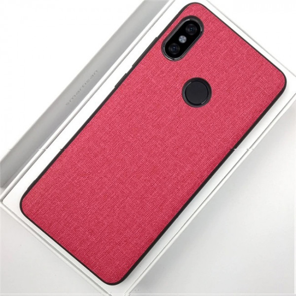 Силиконовый чехол с текстильным покрытием для Xiaomi Redmi S2 Красный