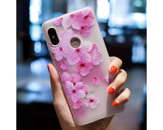 Рельефный силиконовый чехол для Xiaomi Mi A1 с картинкой Цвет вишни