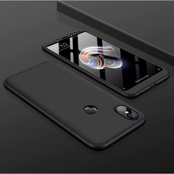Матовый защитный чехол GKK 360° для Xiaomi Redmi Note 5 Черный