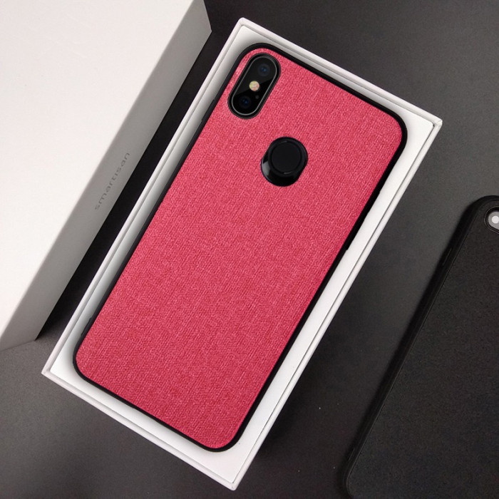 Силіконовий чохол із текстильним покриттям для Xiaomi Redmi Note 6 Pro Червоний