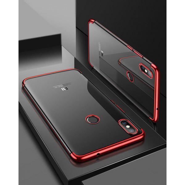 Силіконовий чохол із кольоровими рамками для Xiaomi Redmi Note 6 Pro Червоний