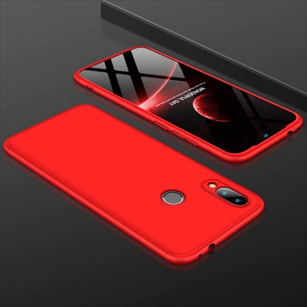 Матовый защитный чехол GKK 360° для Xiaomi Redmi Note 7 Красный