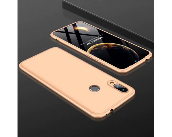 Матовый защитный чехол GKK 360° для Xiaomi Redmi Note 7 Золотой