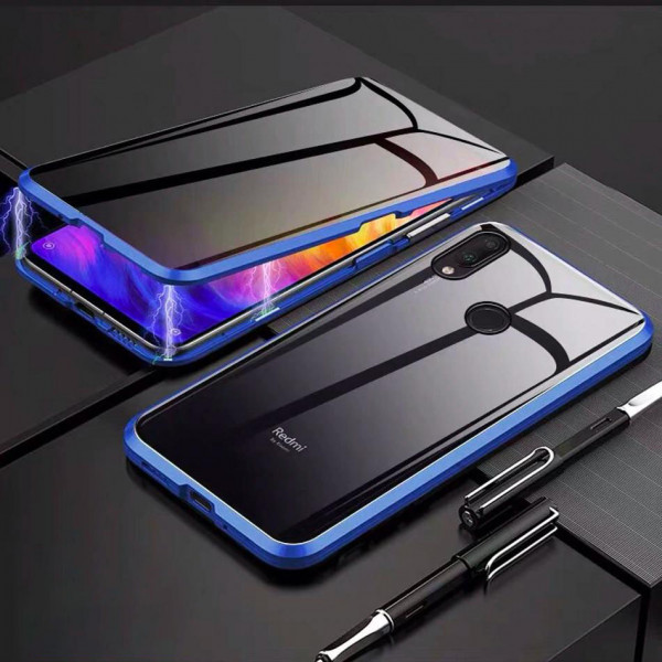 Двухсторонний магнитный чехол для Xiaomi Redmi Note 7 Синий