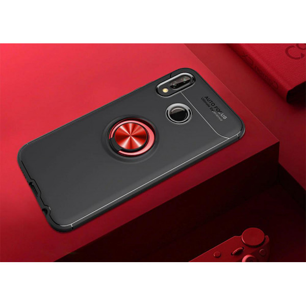 Силіконовий бампер для Xiaomi Redmi Note 7 з кільцем-держателем Червоний