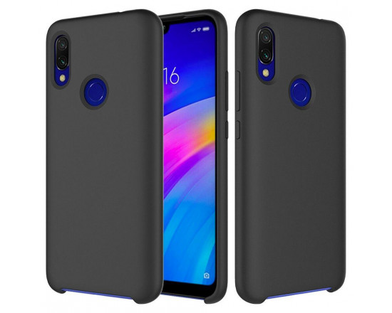 Силиконовый чехол Silky Touch для Xiaomi Redmi Note 7 Черный