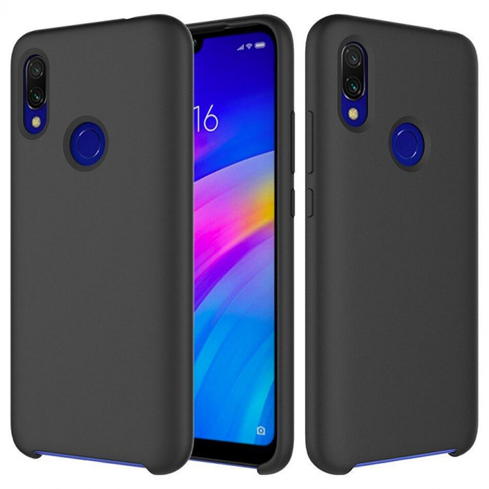 Силиконовый чехол Silky Touch для Xiaomi Redmi Note 7 Черный